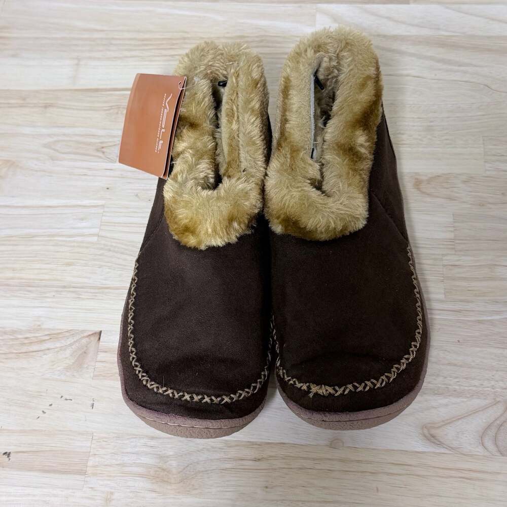 Volt Heated Indoor/Outdoor Slippers Brown Faux Fur Lined